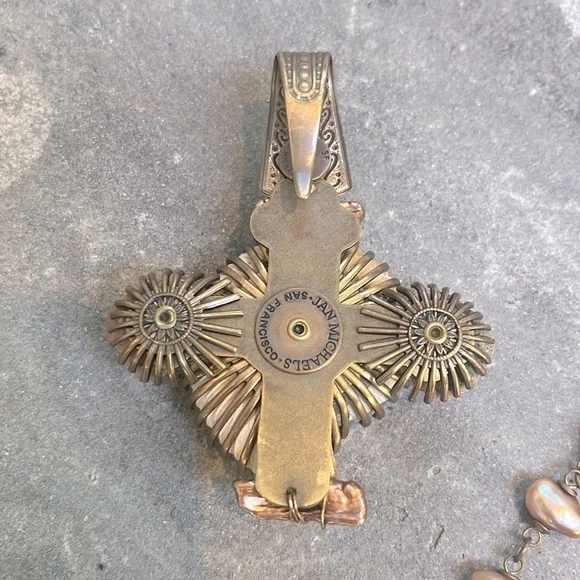 JAN MICHAELS SAN FRANCISCO Freshwater Pearl Shell Vintage necklace Set Retired - Picture 5 of 10